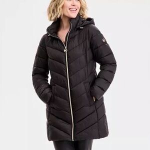 Michael Kors Hooded Packable Puffer Coat Size Small